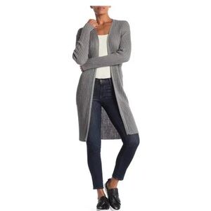 Abound Long Ribbed Construction Gray Cardigan